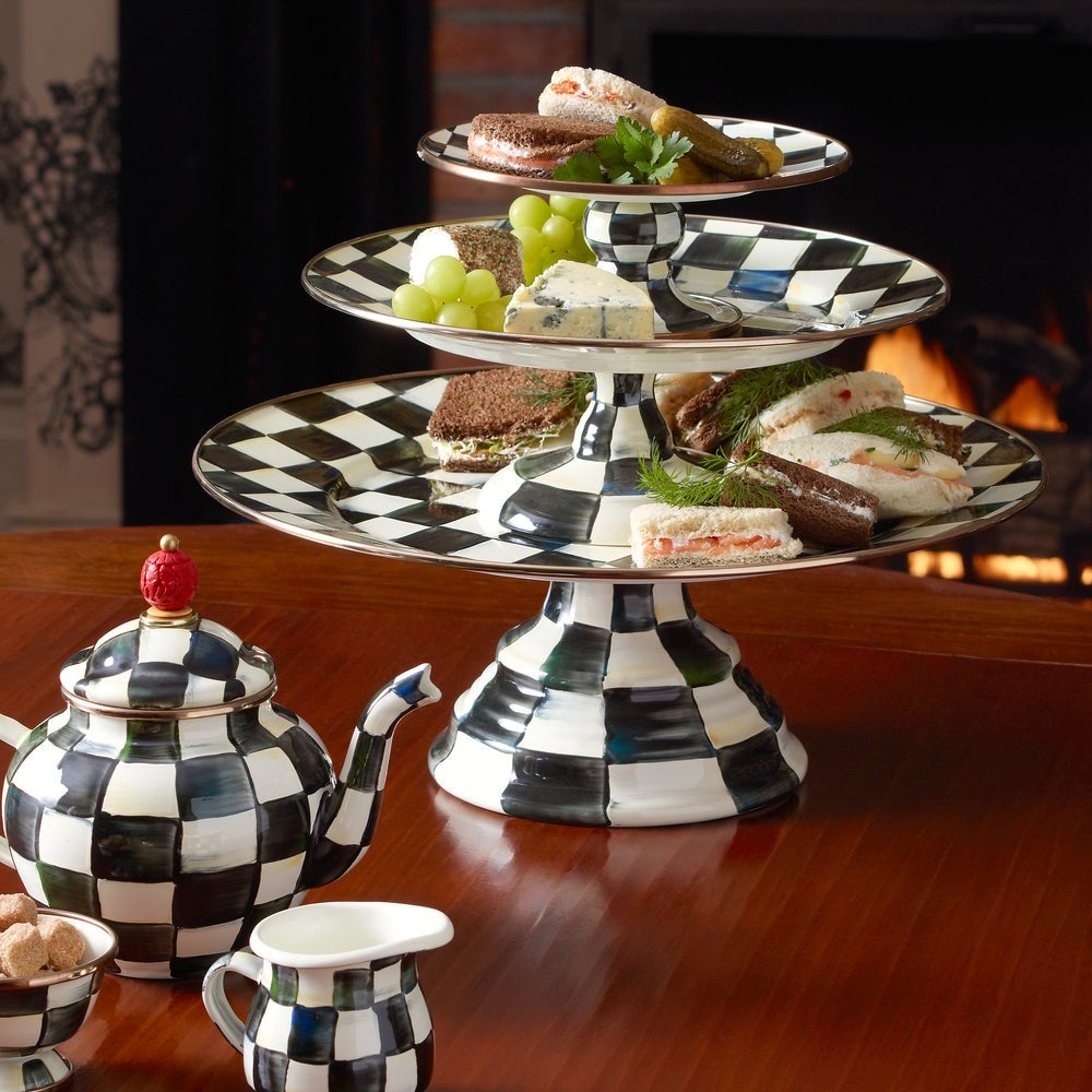 Courtly Check Large Pedestal Platter