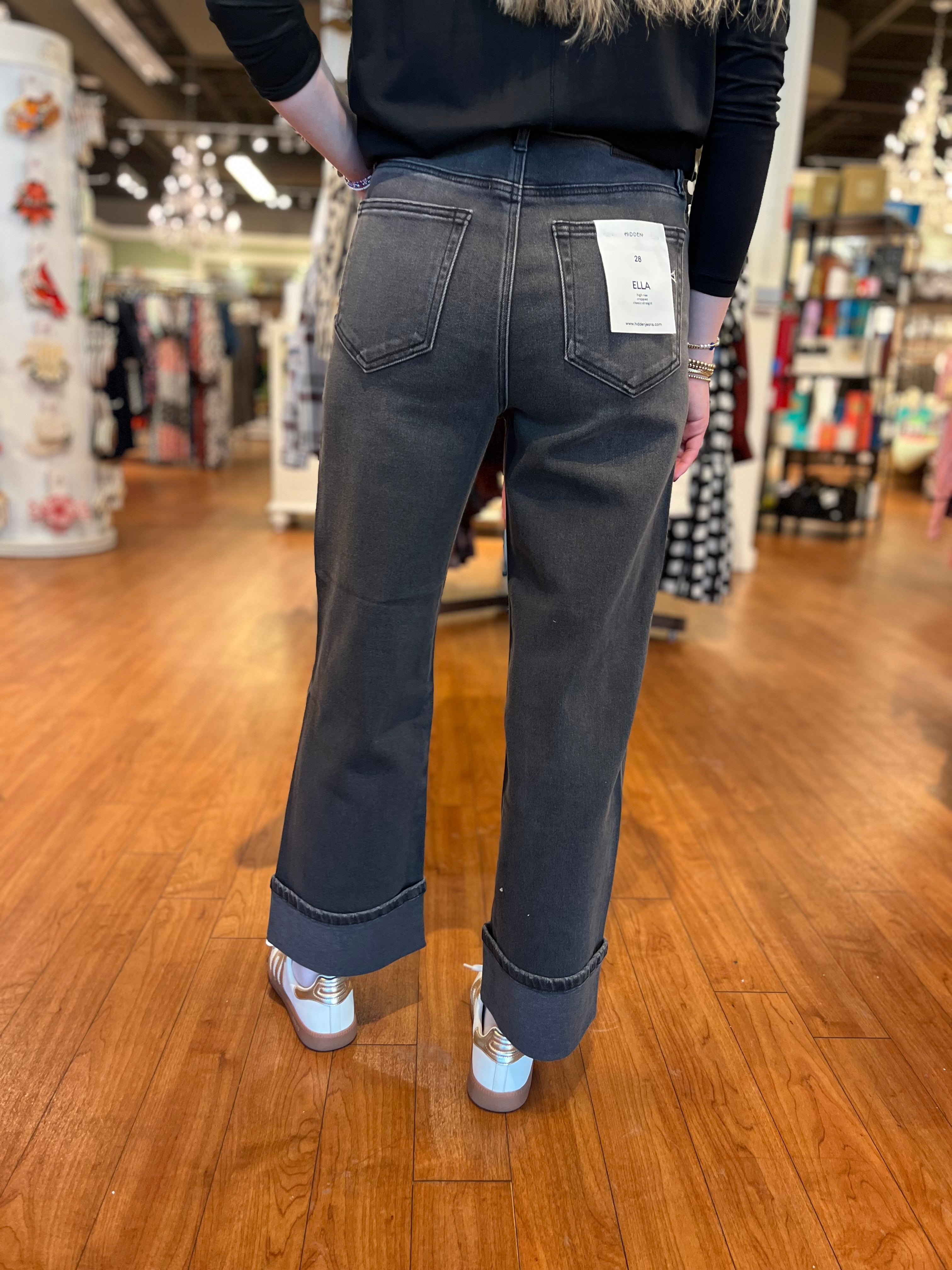 Ella Cuffed Hem - Charcoal