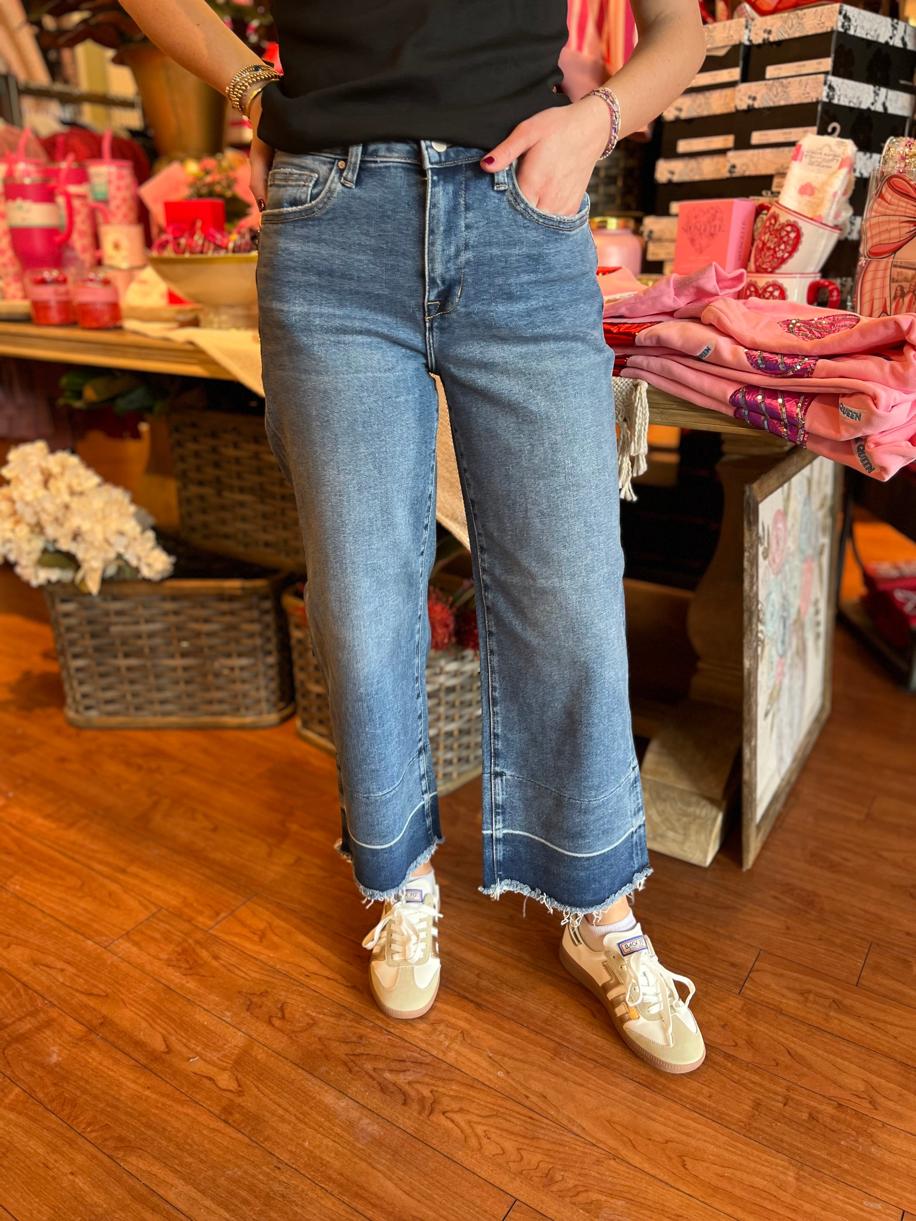 Stretch Straight Crop - Two Tone