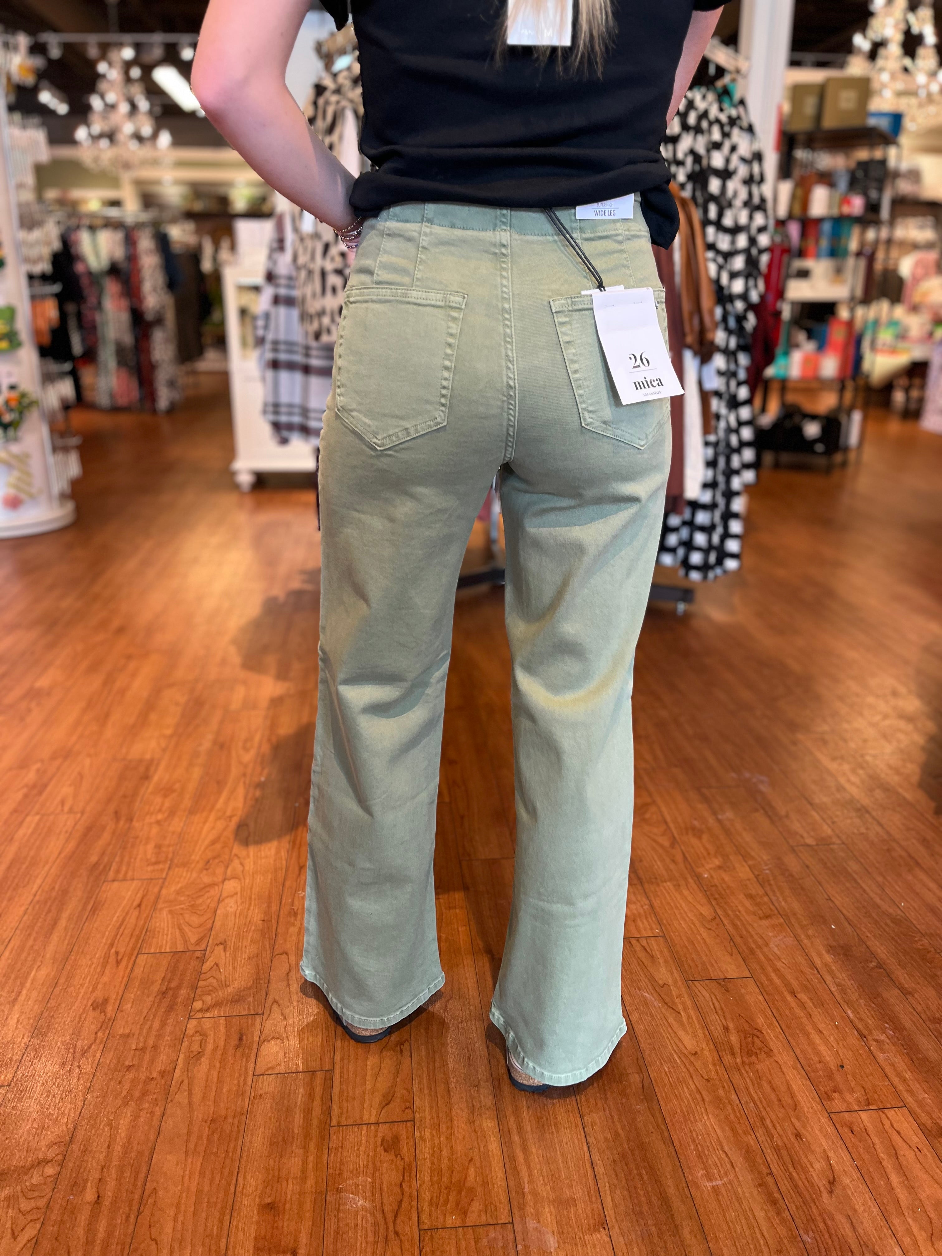 High Rise Wide Leg - Olive