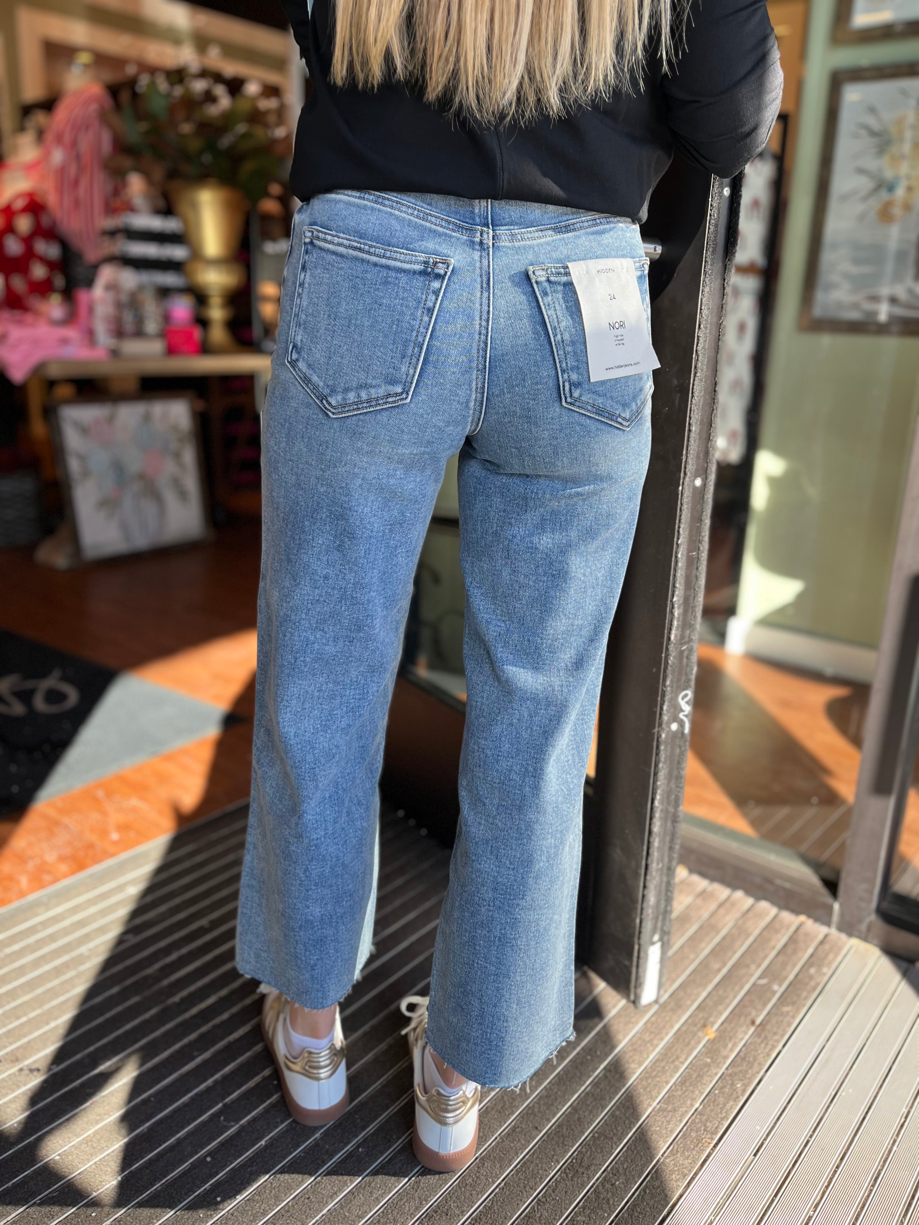 Nori Cropped Wide Leg - Medium Blue