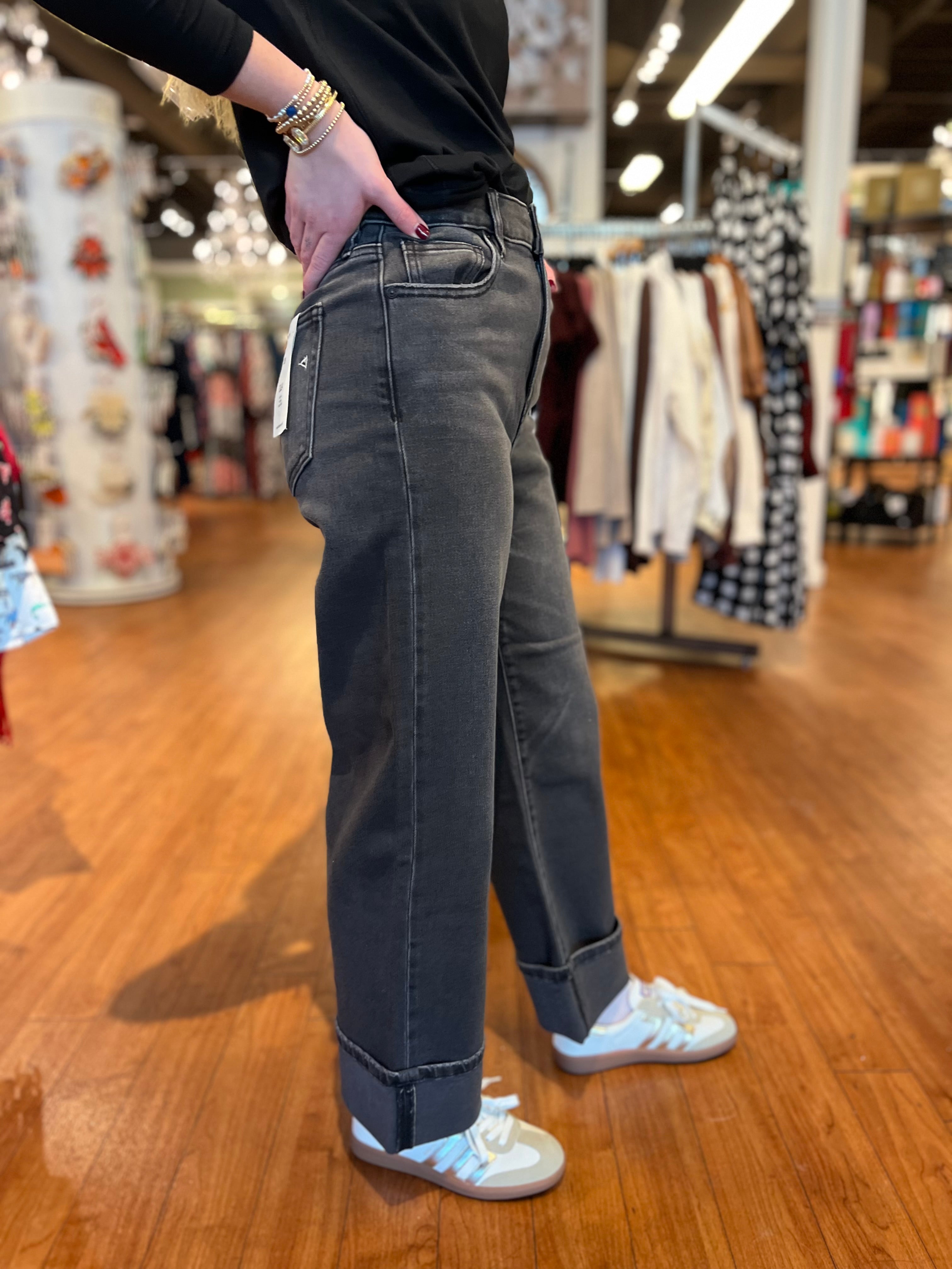 Ella Cuffed Hem - Charcoal