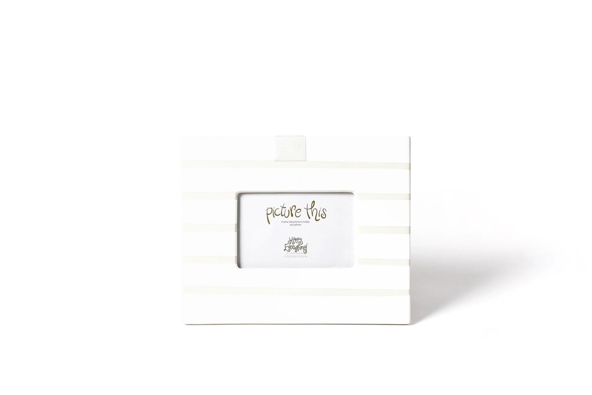 White Stripe Mini Happy Everything! Rectangle Frame