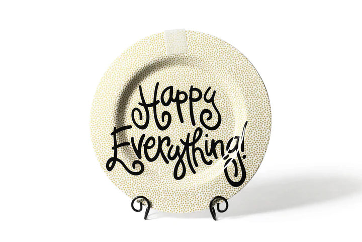 Gold Small Dot Big Happy Everything! Round Platter