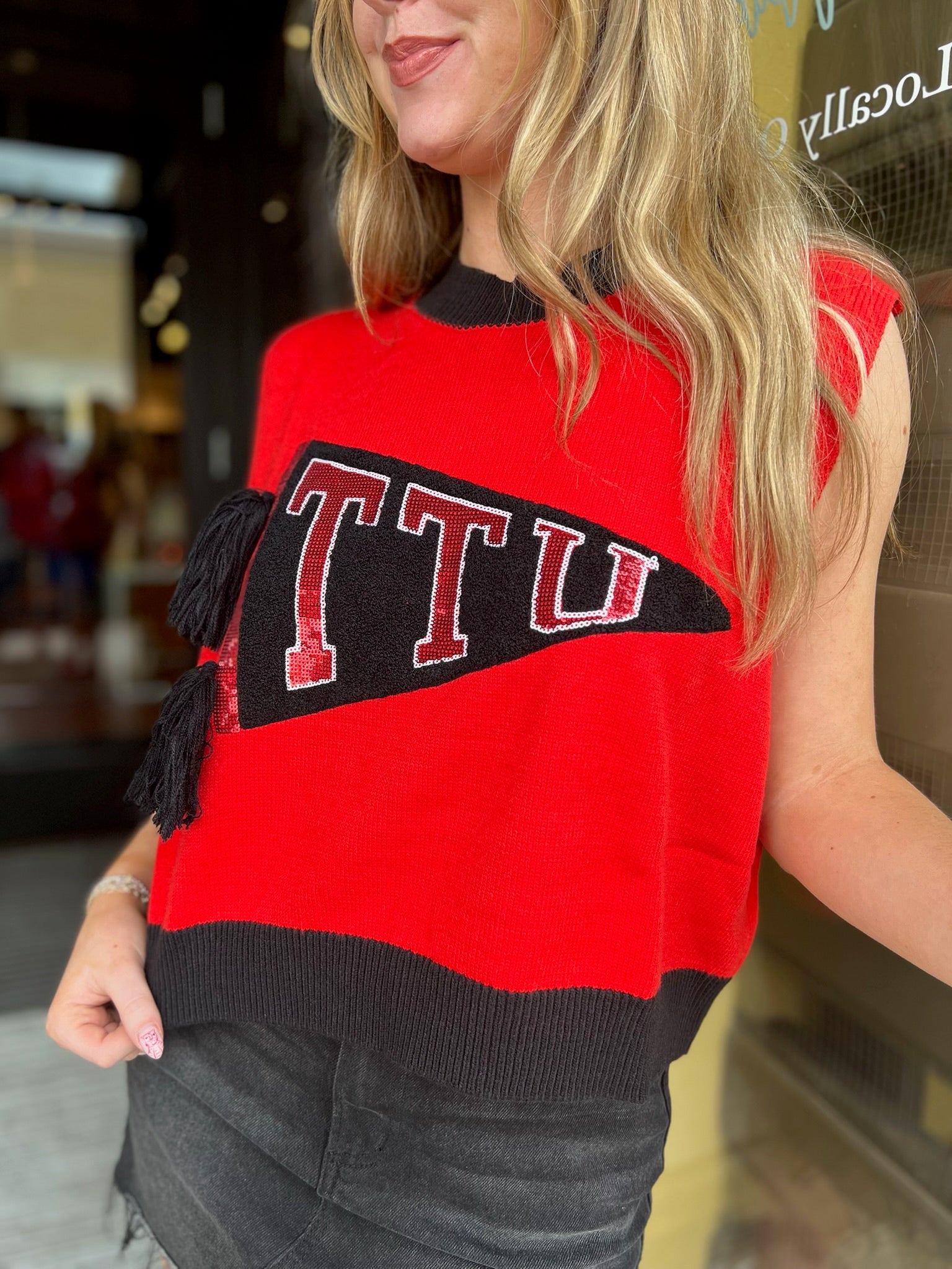 Licensed Texas Tech Pennant Sweater Tank
