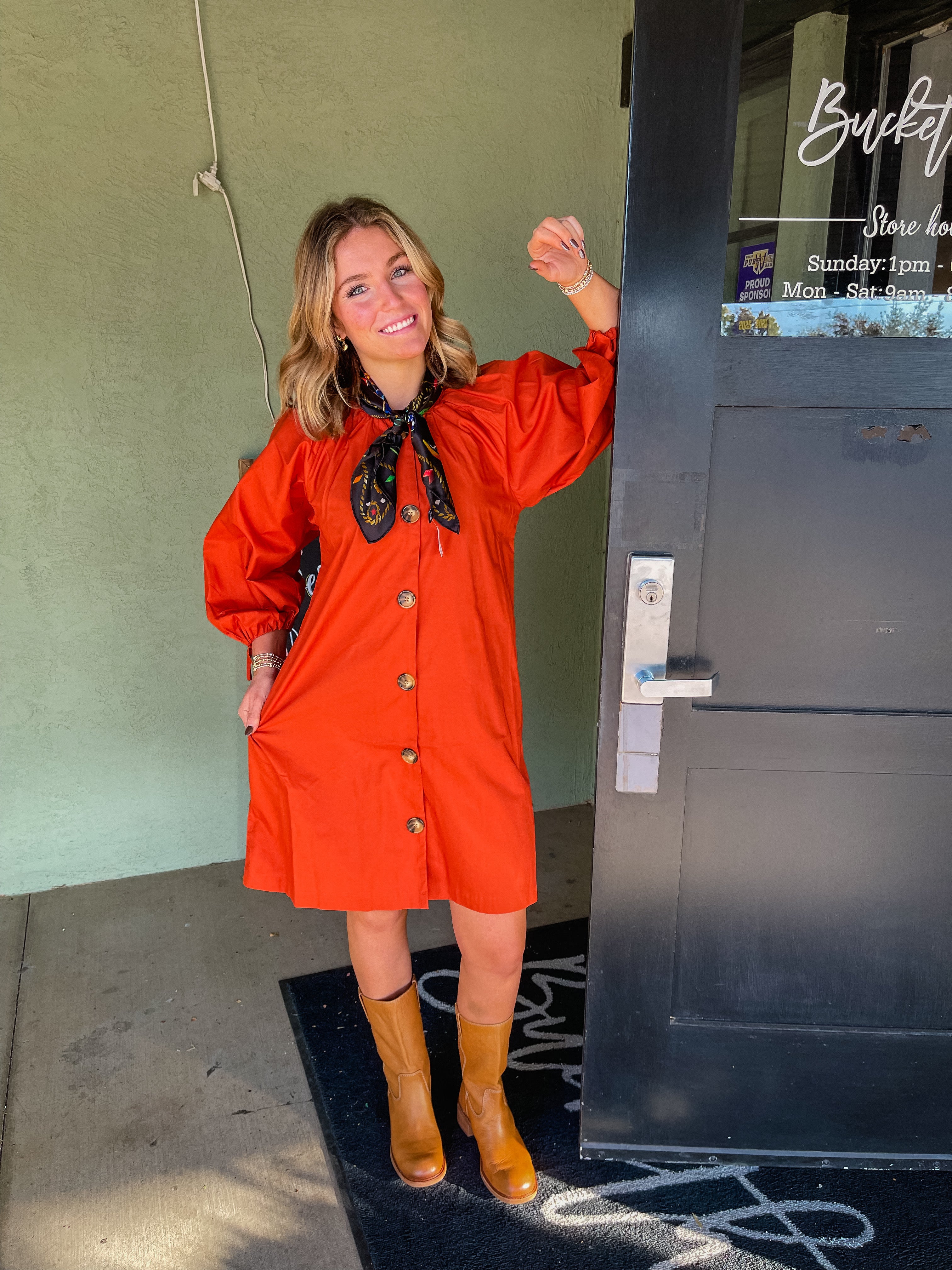 The Autumn Spice Button Dress