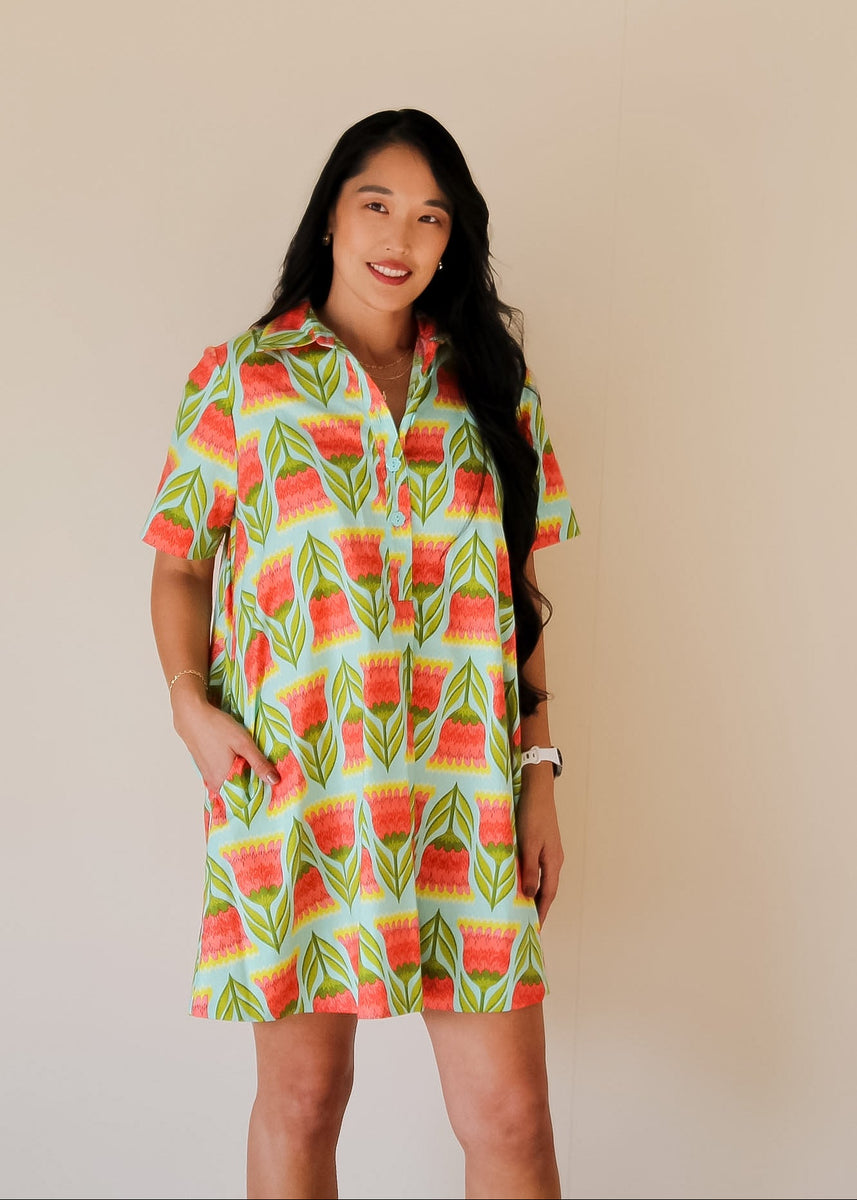 SWING SHIRT FLORAL DRESS MEDIUM