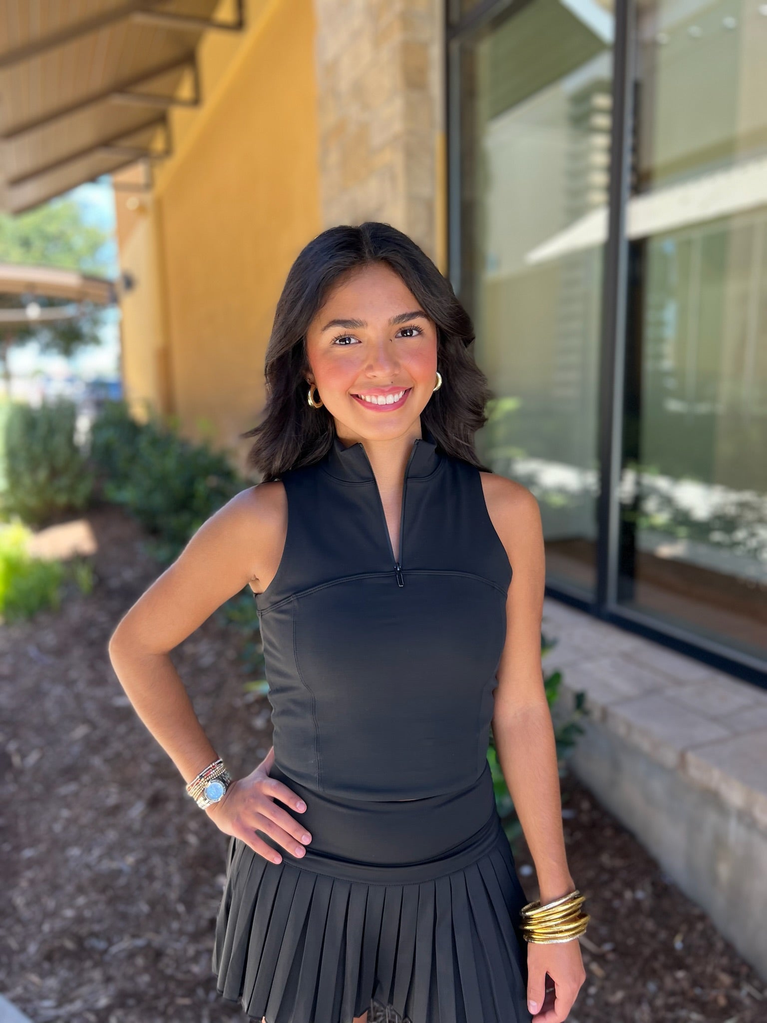 Gold Hinge Day to Night Quarter-Zip Tank Top