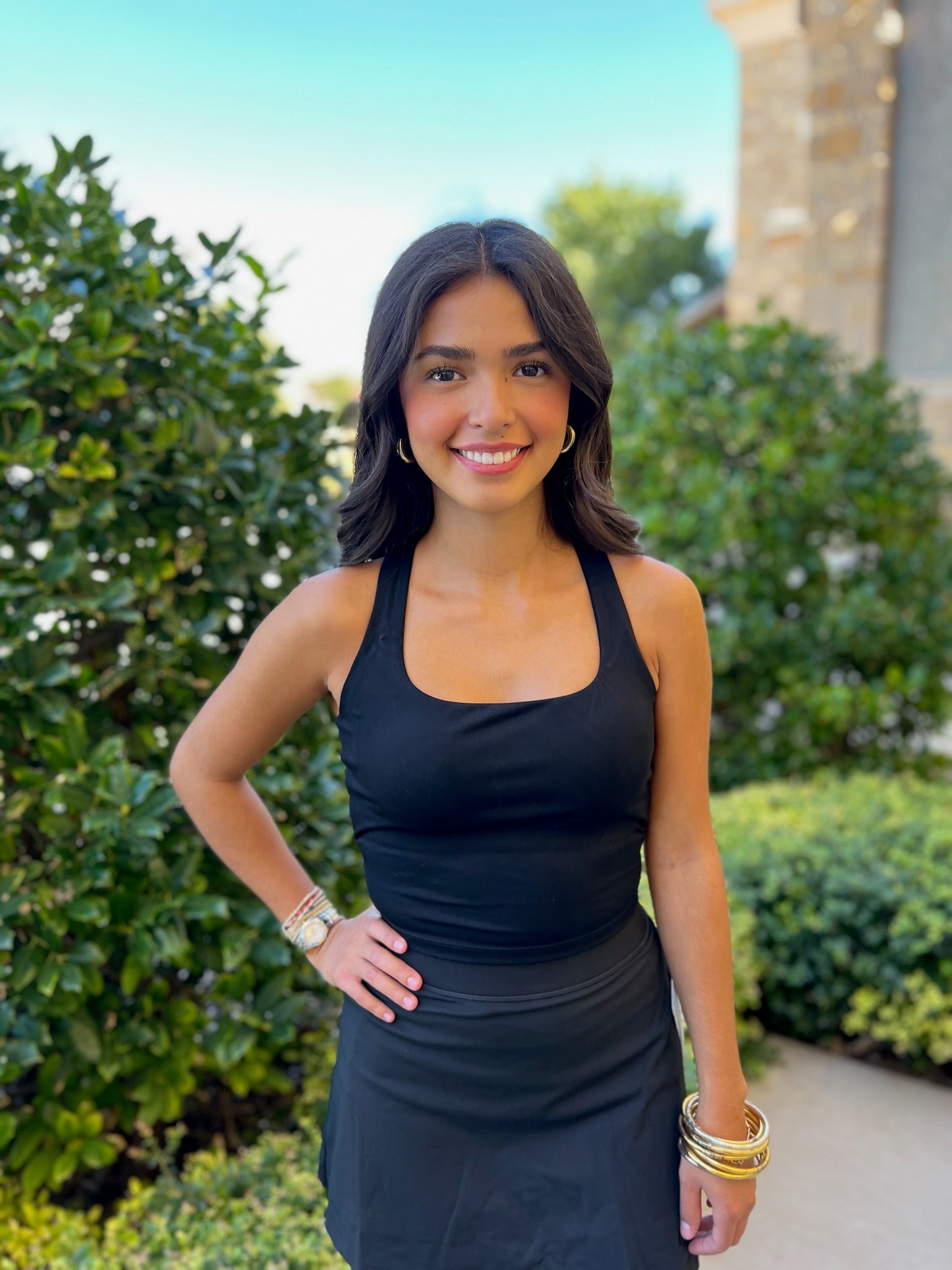 Gold Hinge Criss Cross Back Tank