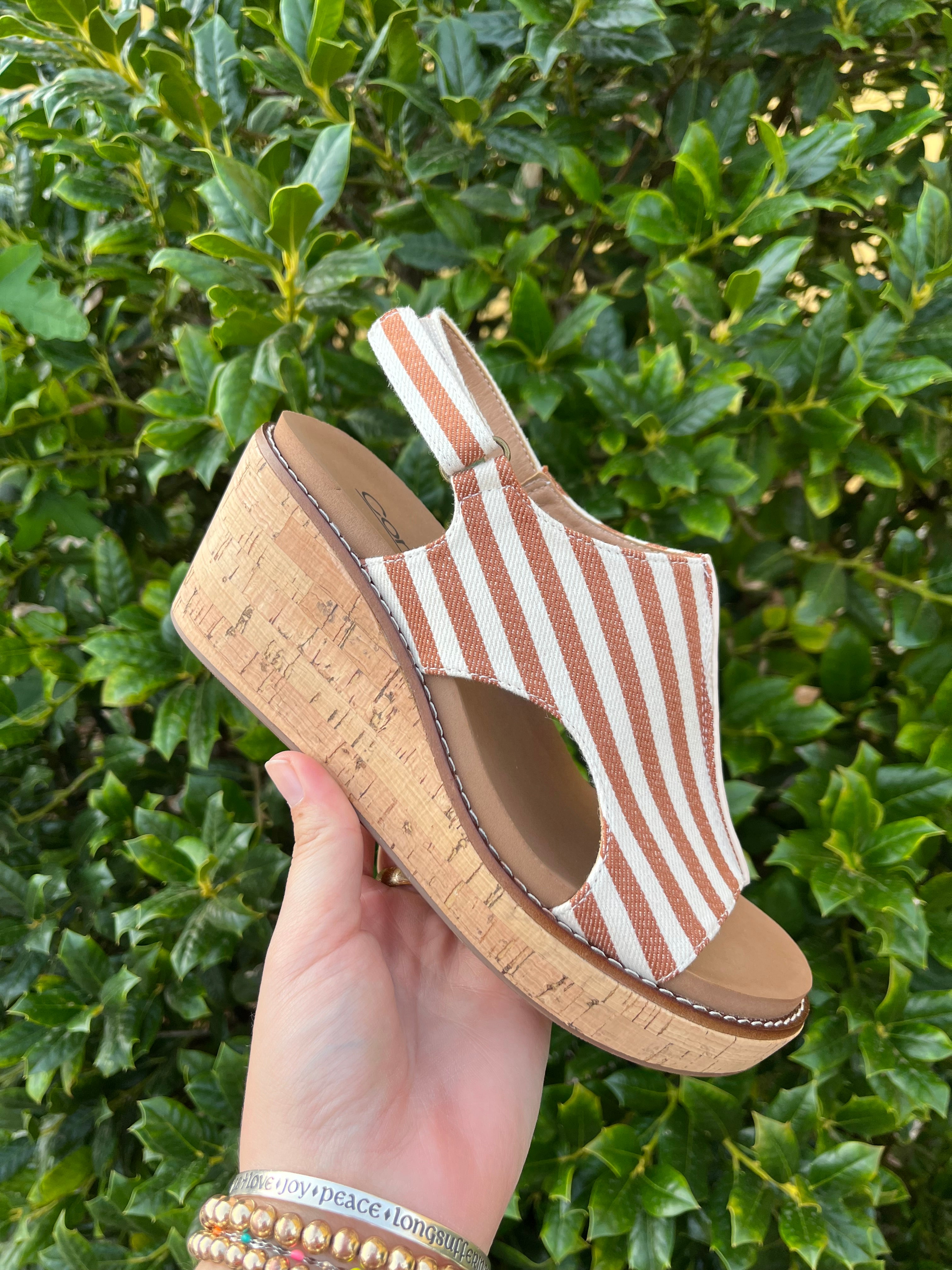 Carley Wedge - Neutral Stripe