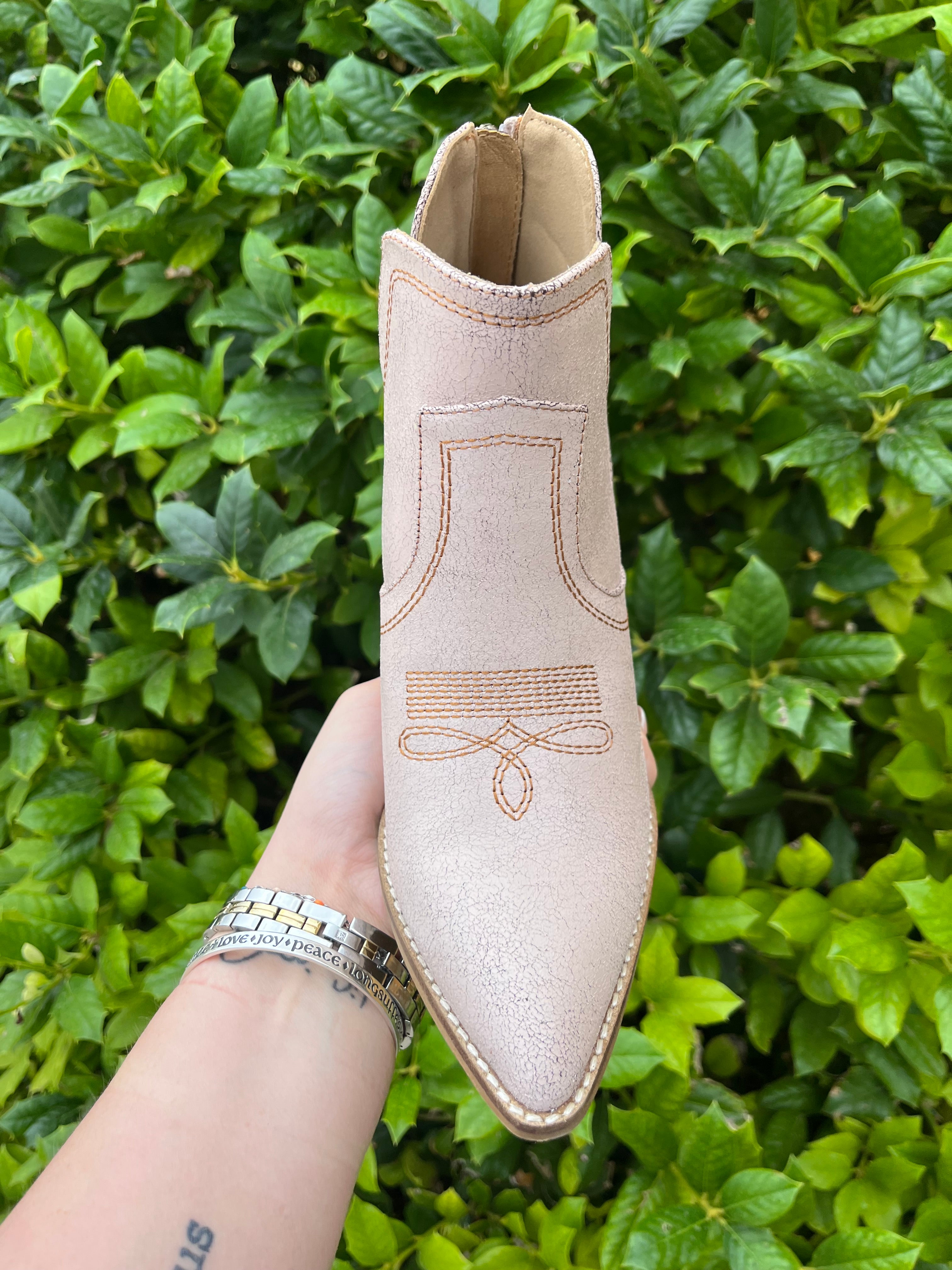 Cream Crackle Boot