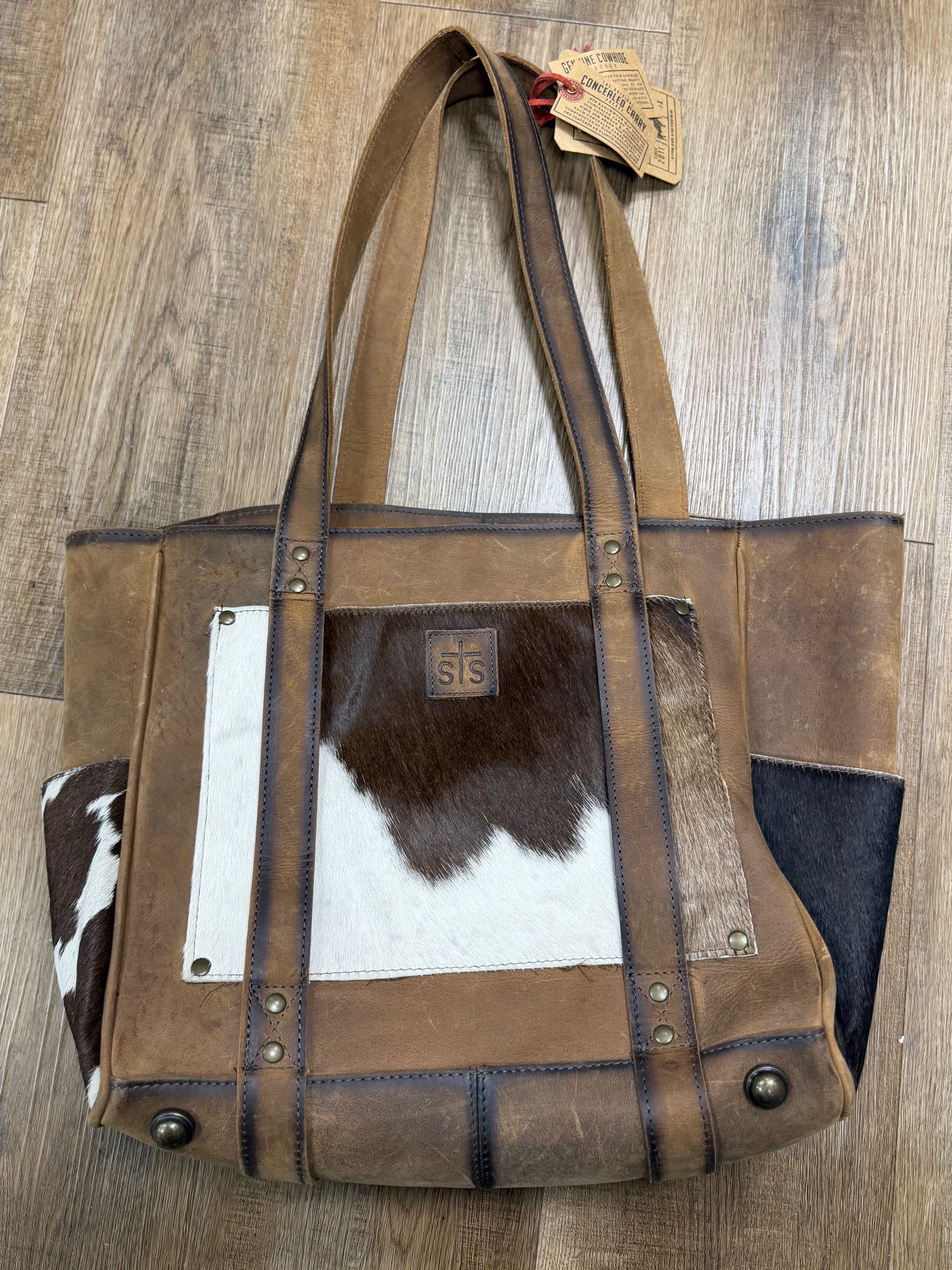 COWHIDE TRINITY TOTE