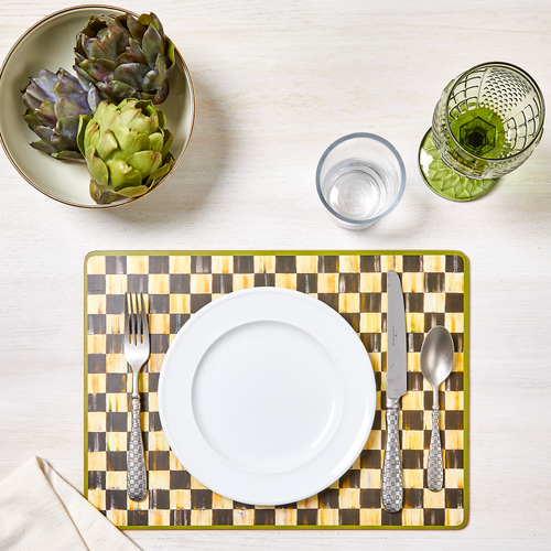 courtly check cork back placemats, set of 4