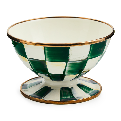 emerald check ice cream dish