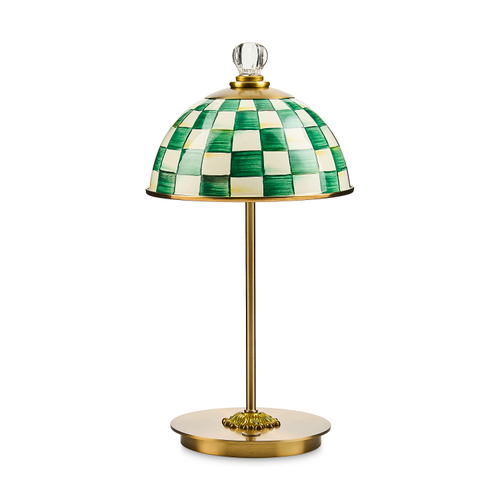 emerald check led rechargeable dome table lamp