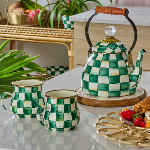 emerald check mug