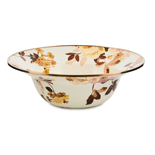 wild rose white serving bowl