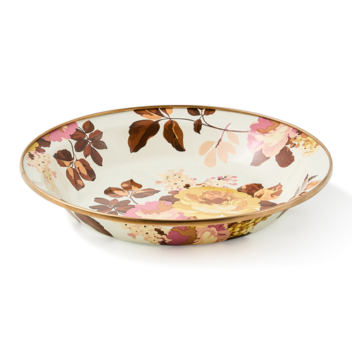 wild rose white pie plate