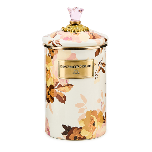 wild rose white large canister