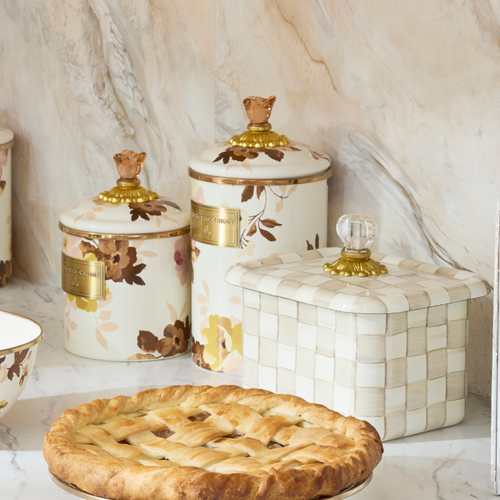 wild rose white large canister