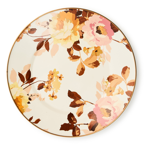 wild rose white dinner plate
