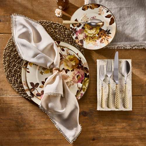 wild rose white dinner plate
