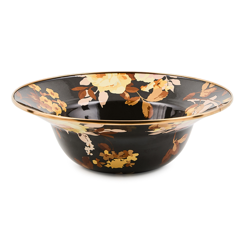 wild rose brown serving bowl