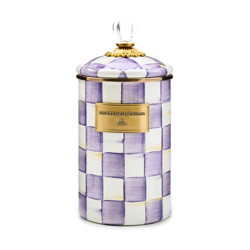 violet check large canister