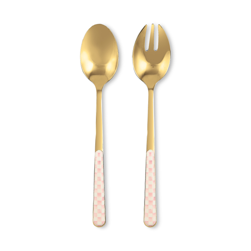rosy check bistro salad serving set