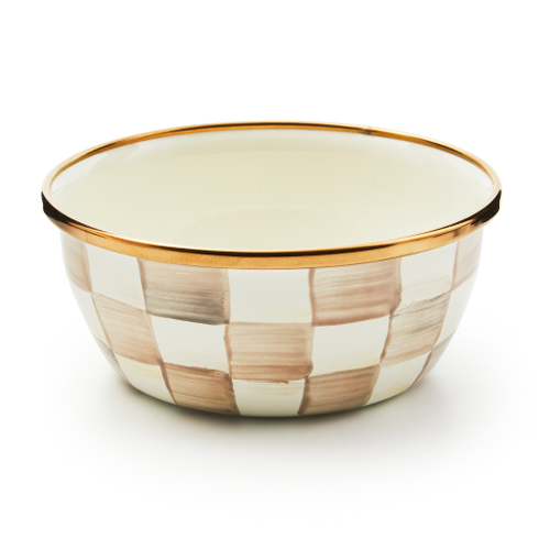 mocha check pinch bowl
