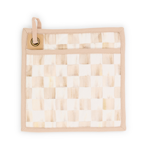 mocha check potholder