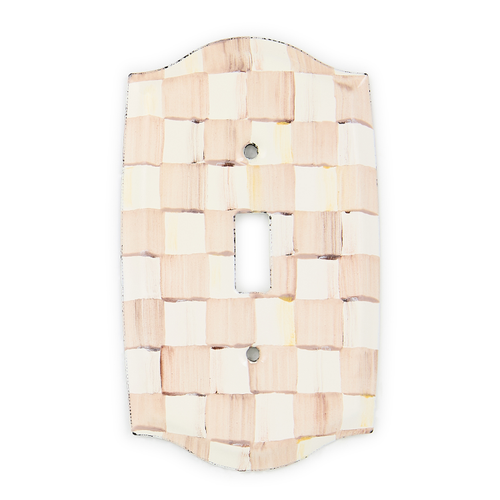 mocha check single toggle switch plate