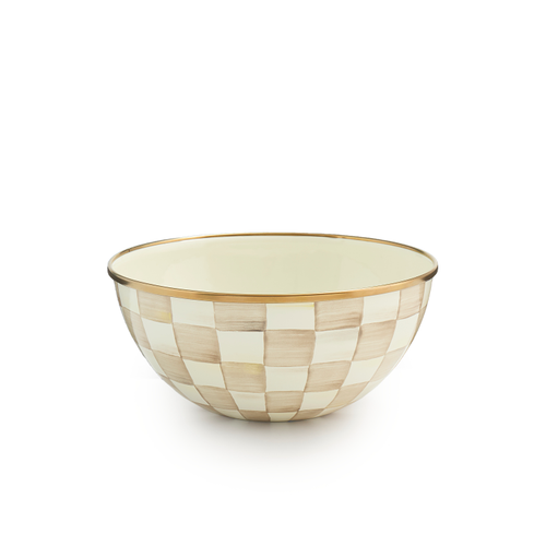 mocha check small everyday bowl