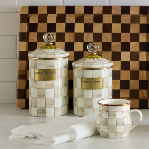 mocha check medium canister