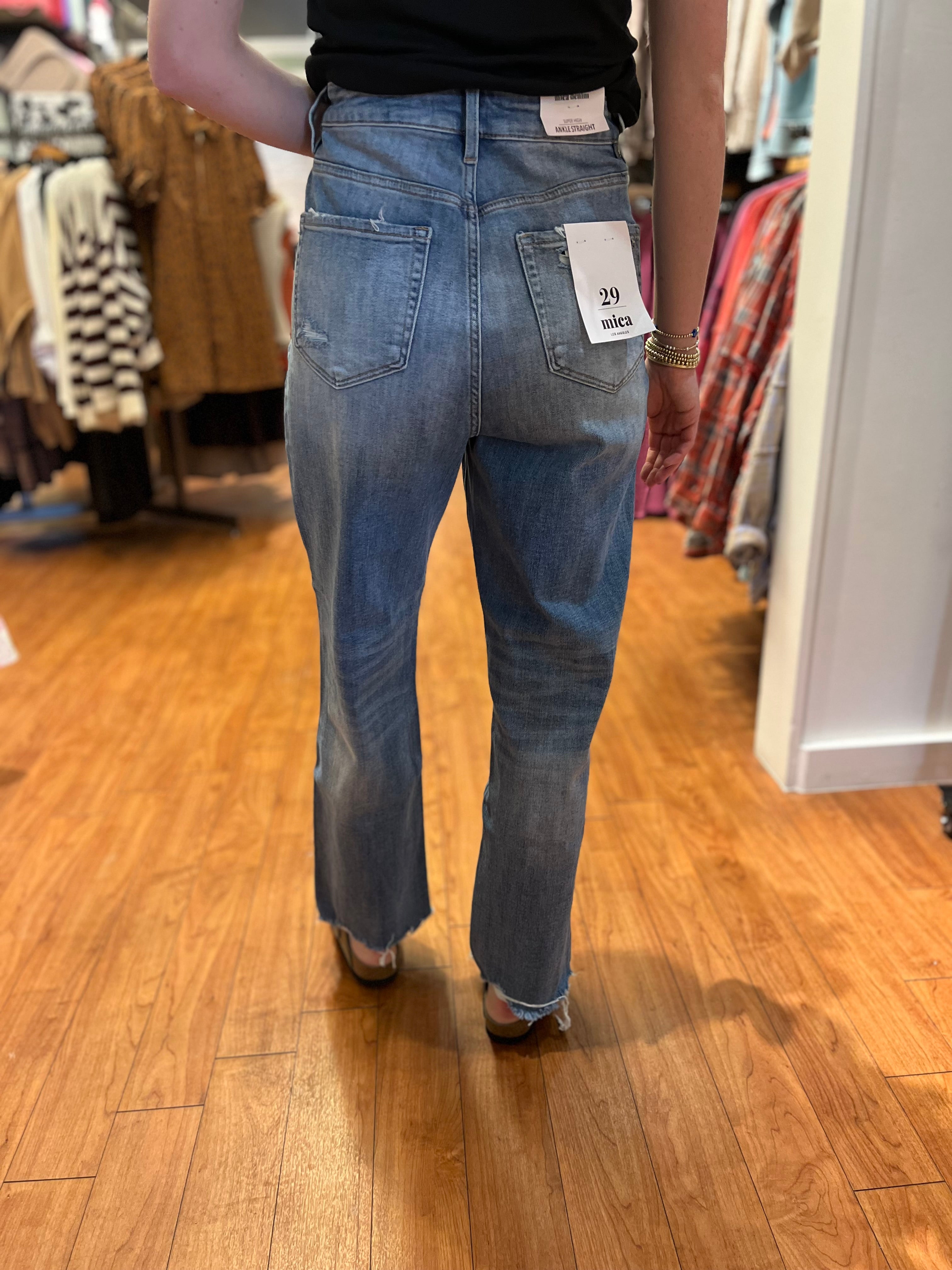 Raw Hem Straight - Dark Peacock Blue