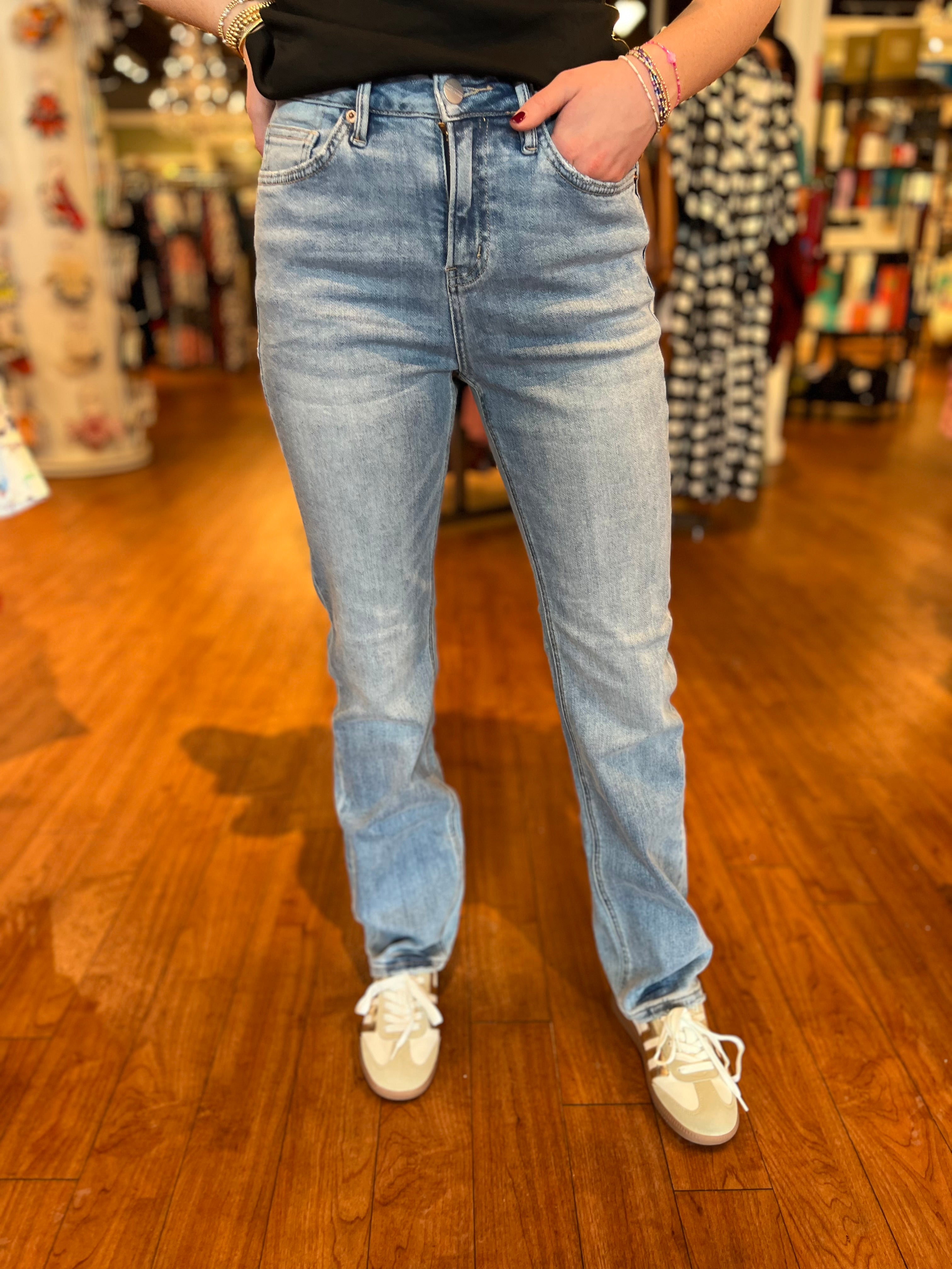 High Rise Straight - Mutted Indigo