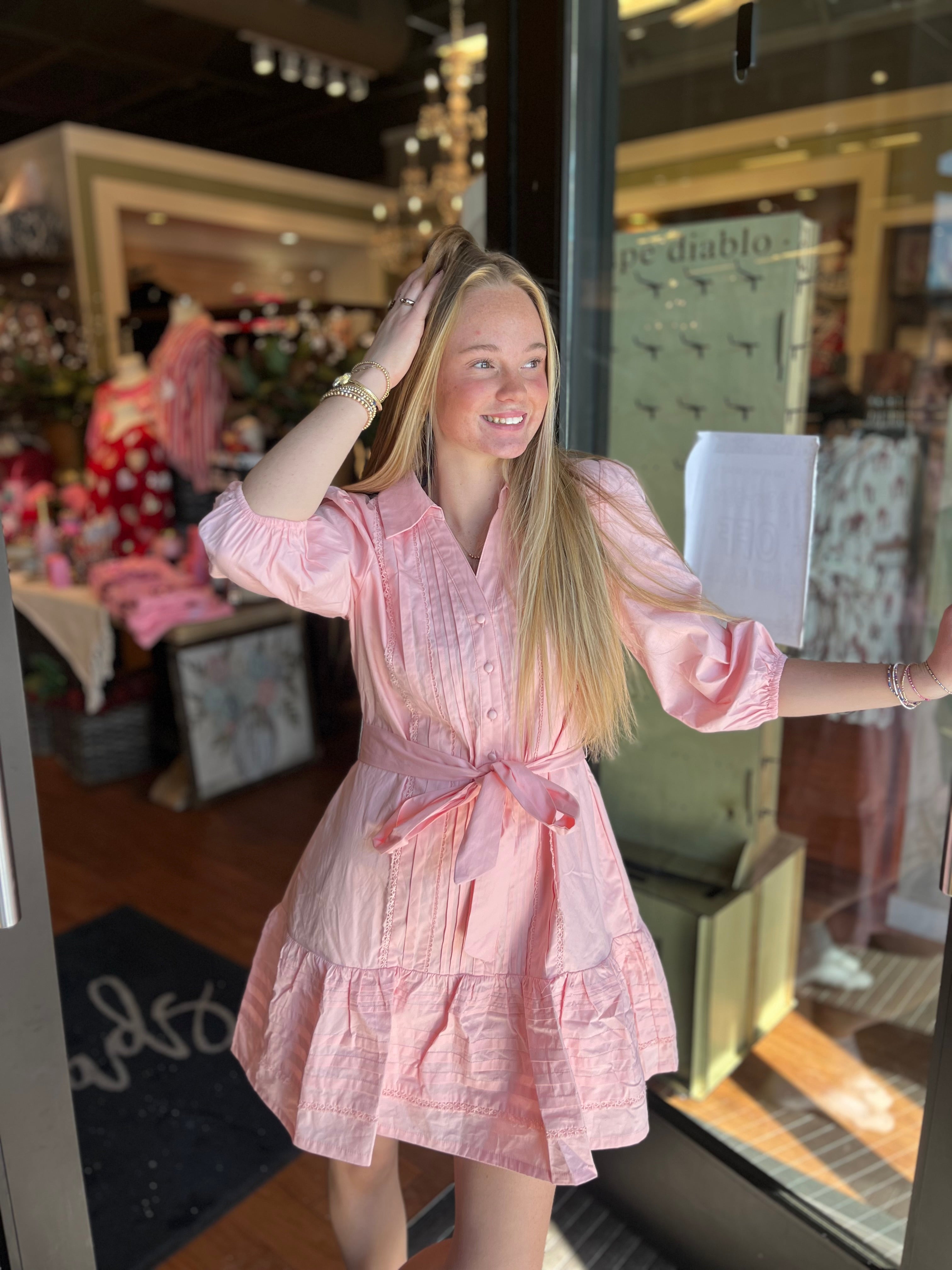 Pink Poplin Dress