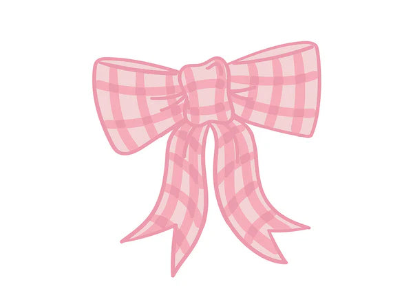 Pink Gingham Bow Big Attachment