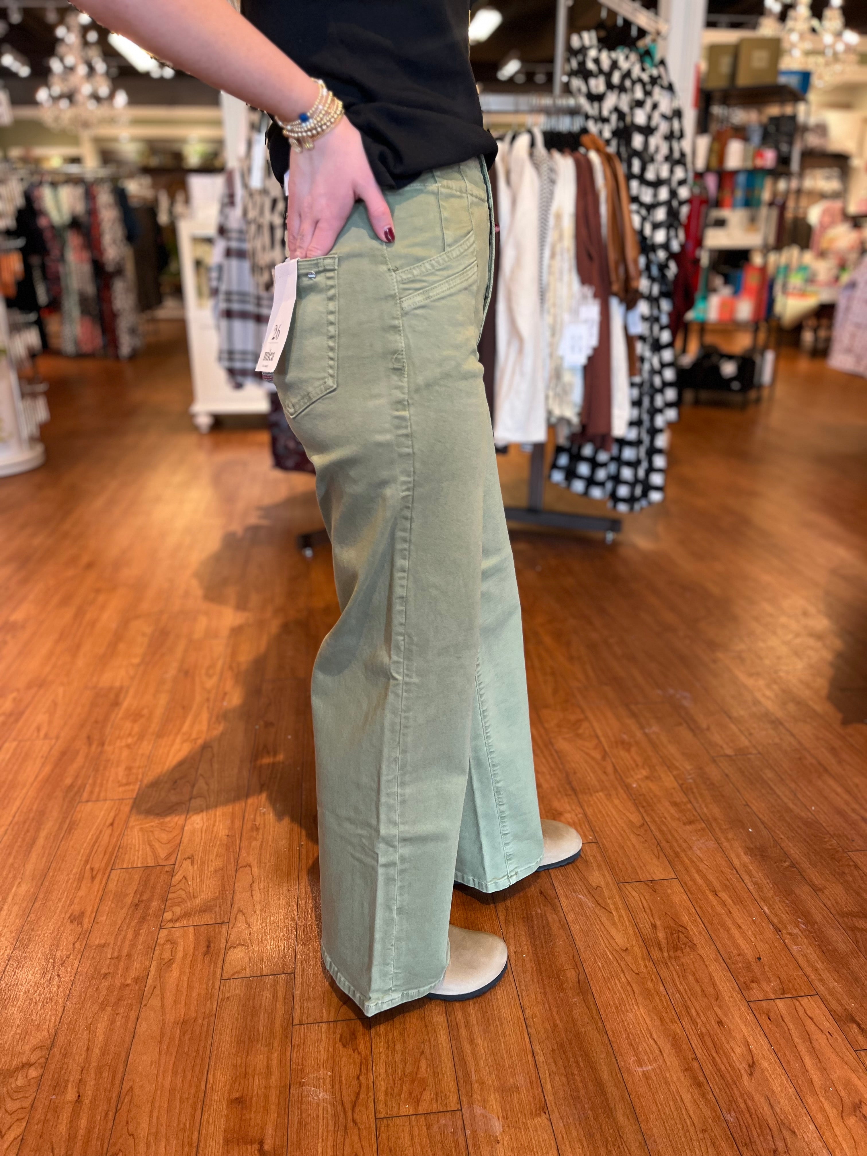 High Rise Wide Leg - Olive