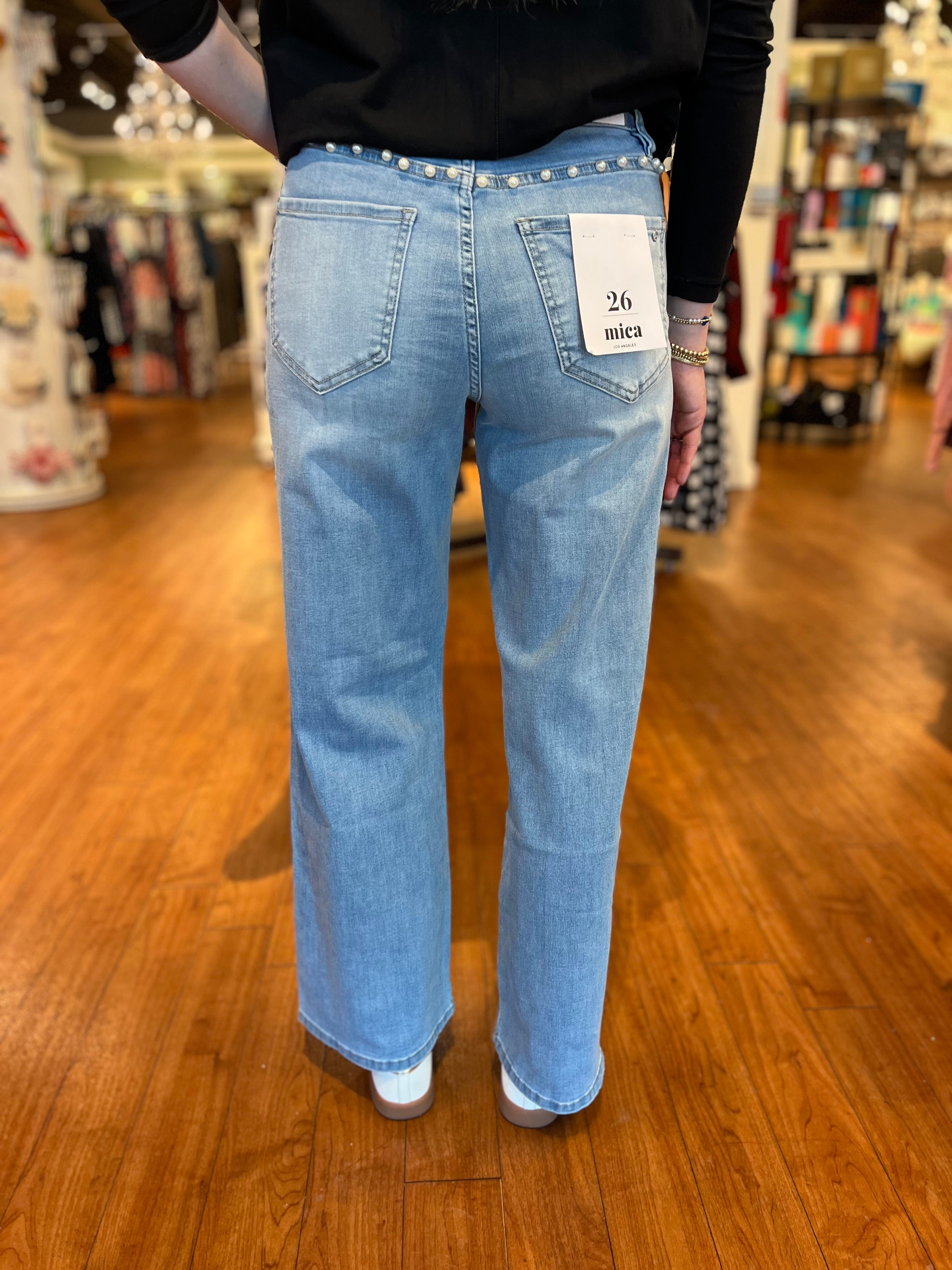 Wide Leg w/ Pearl - Ivy Indigo