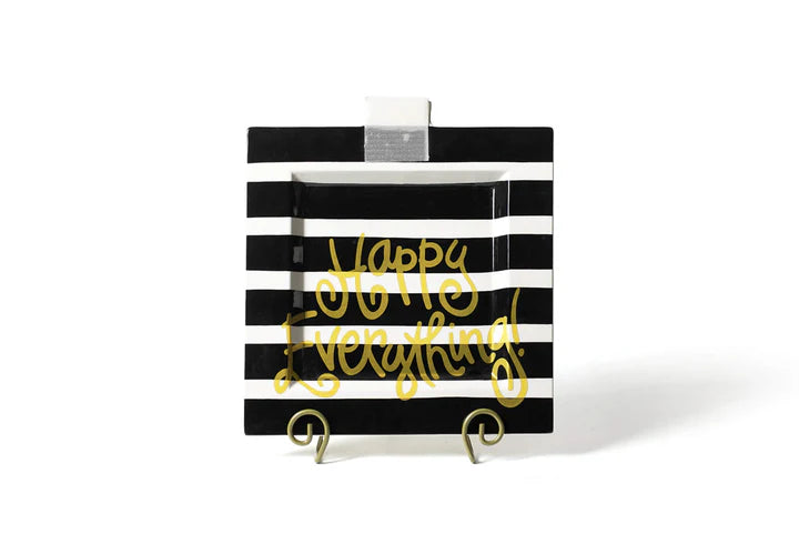 Black Stripe Big Happy Everything! Square Platter