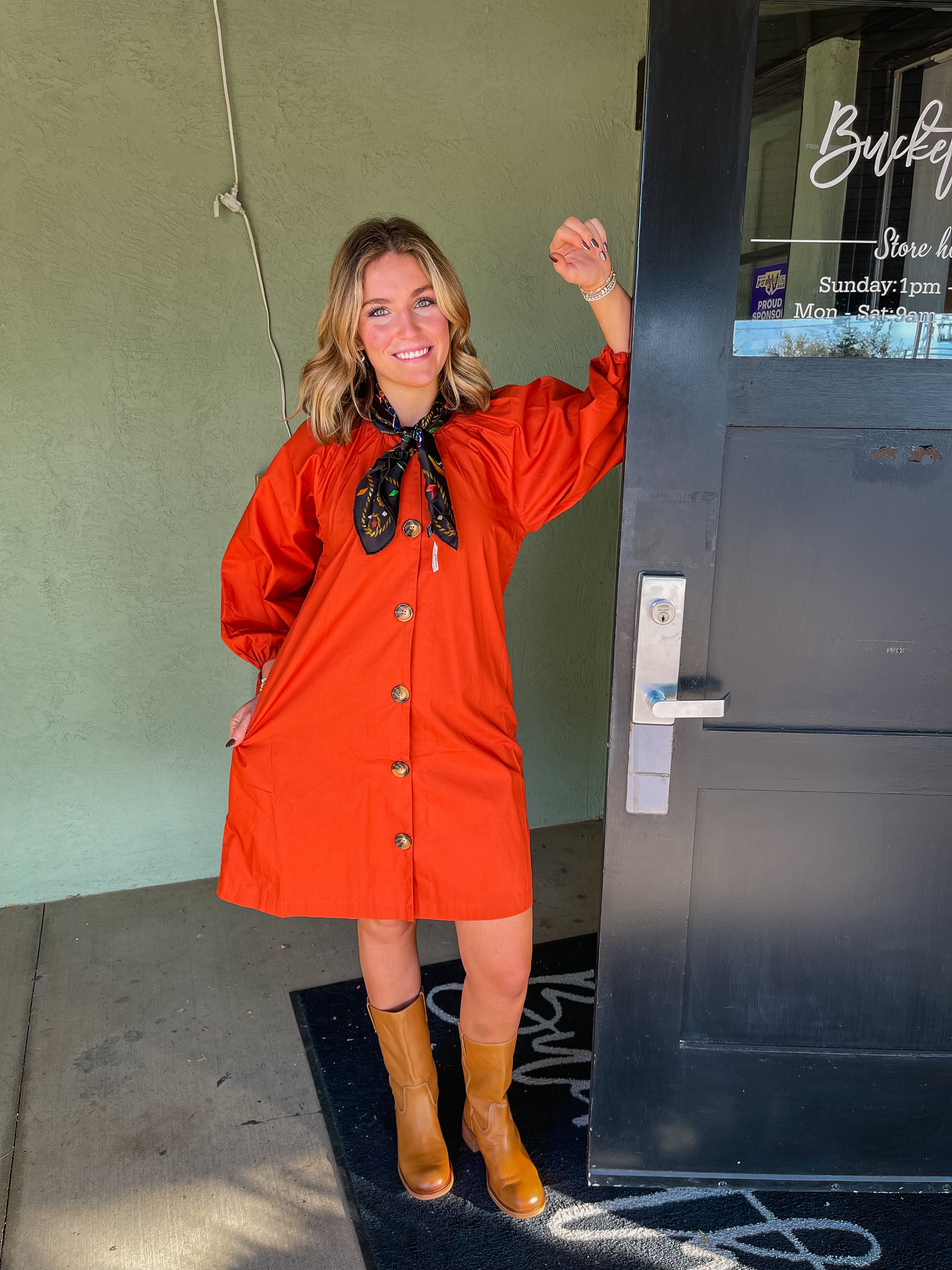 The Autumn Spice Button Dress