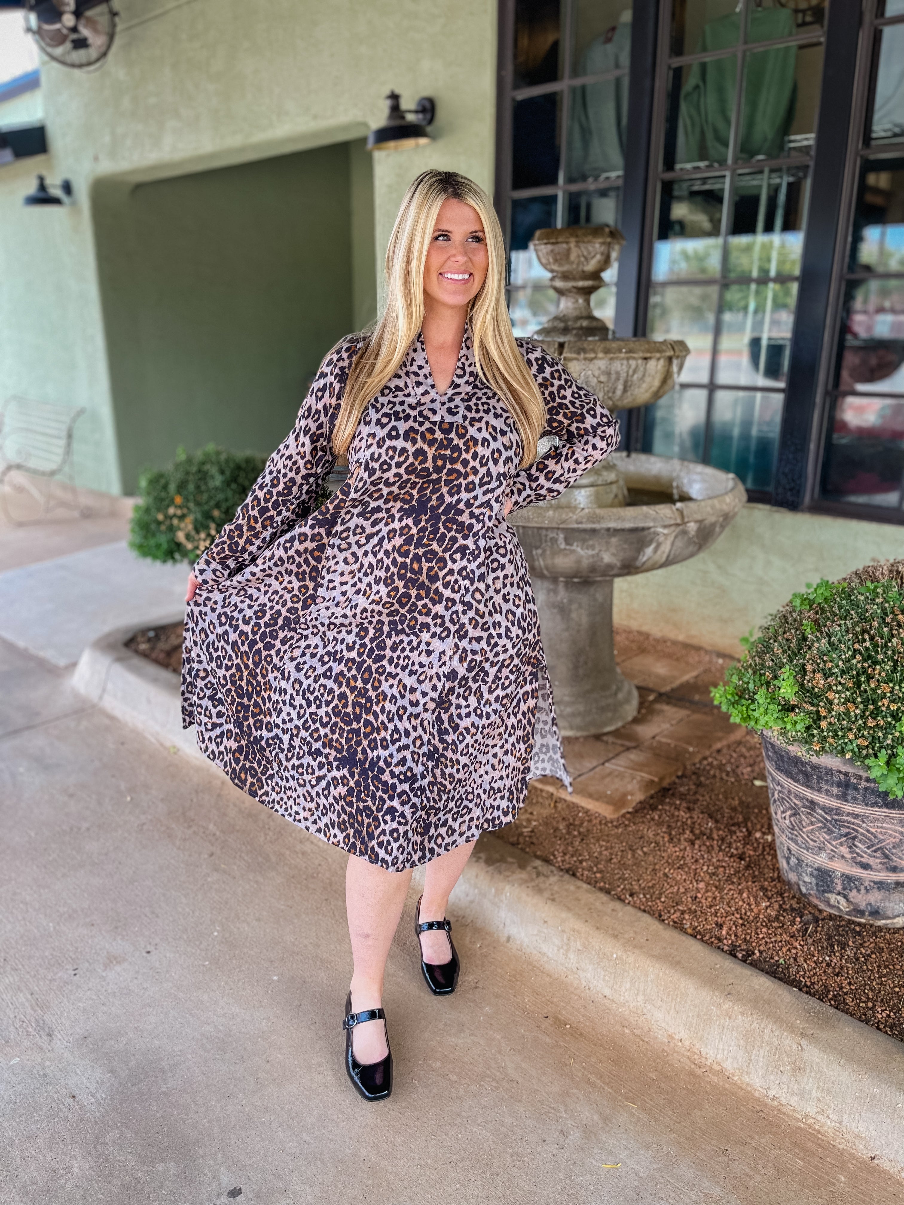 Leopard Luxe Midi Dress