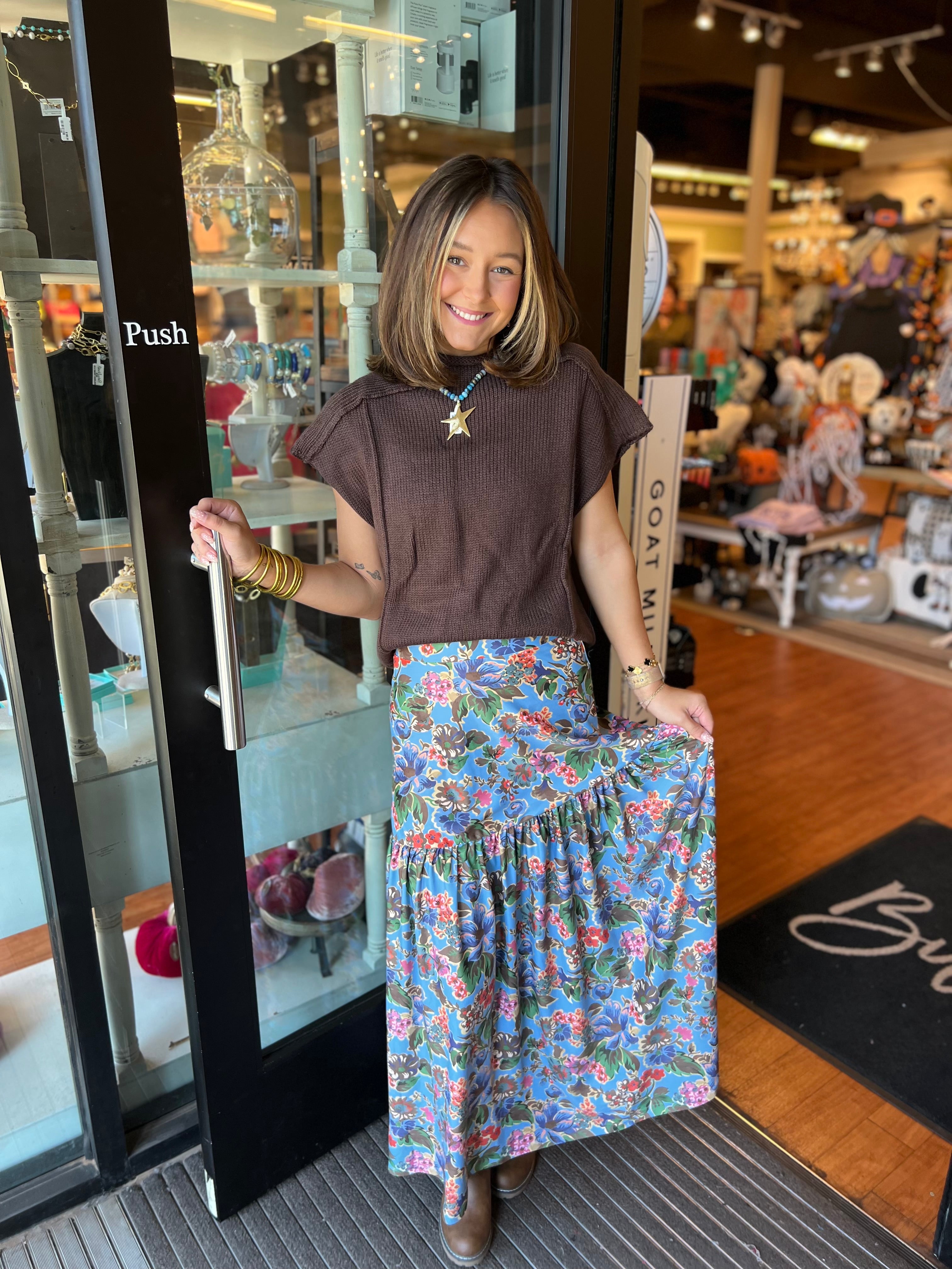 Capped Sleeve Sweater Top