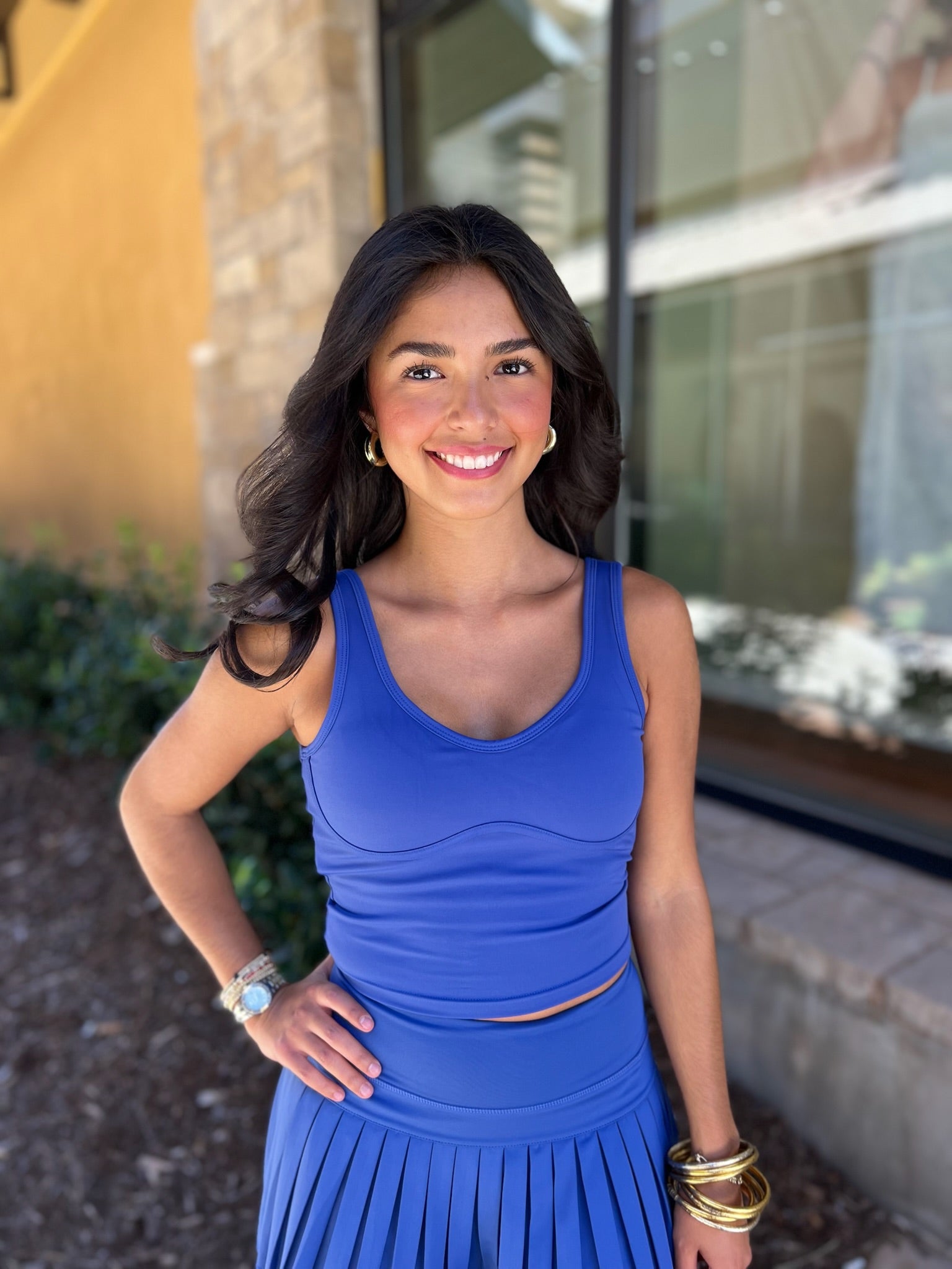 Gold Hinge Lined Mid-Length Bra Top