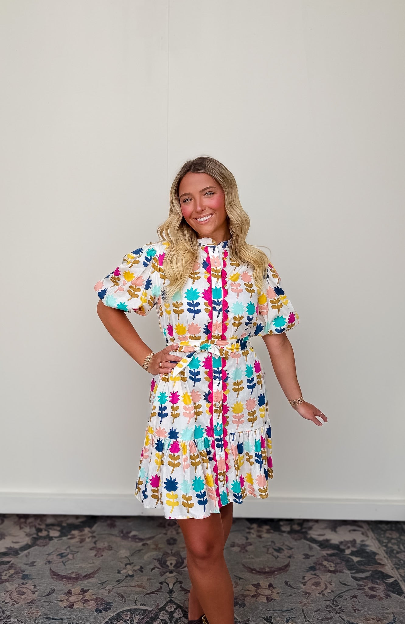 TULIPS IN A ROW DRESS MULTI / XSmall