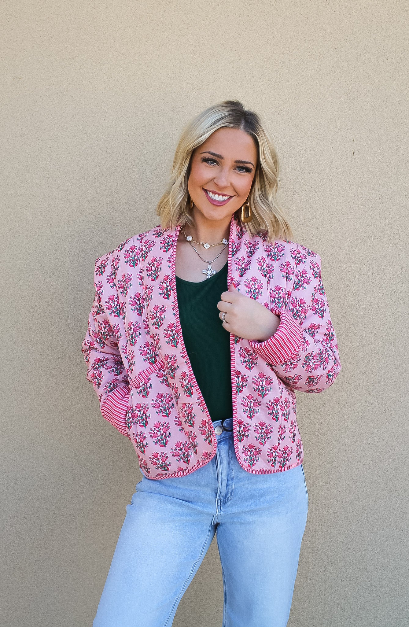 Pink Meadow Quilted Jacket