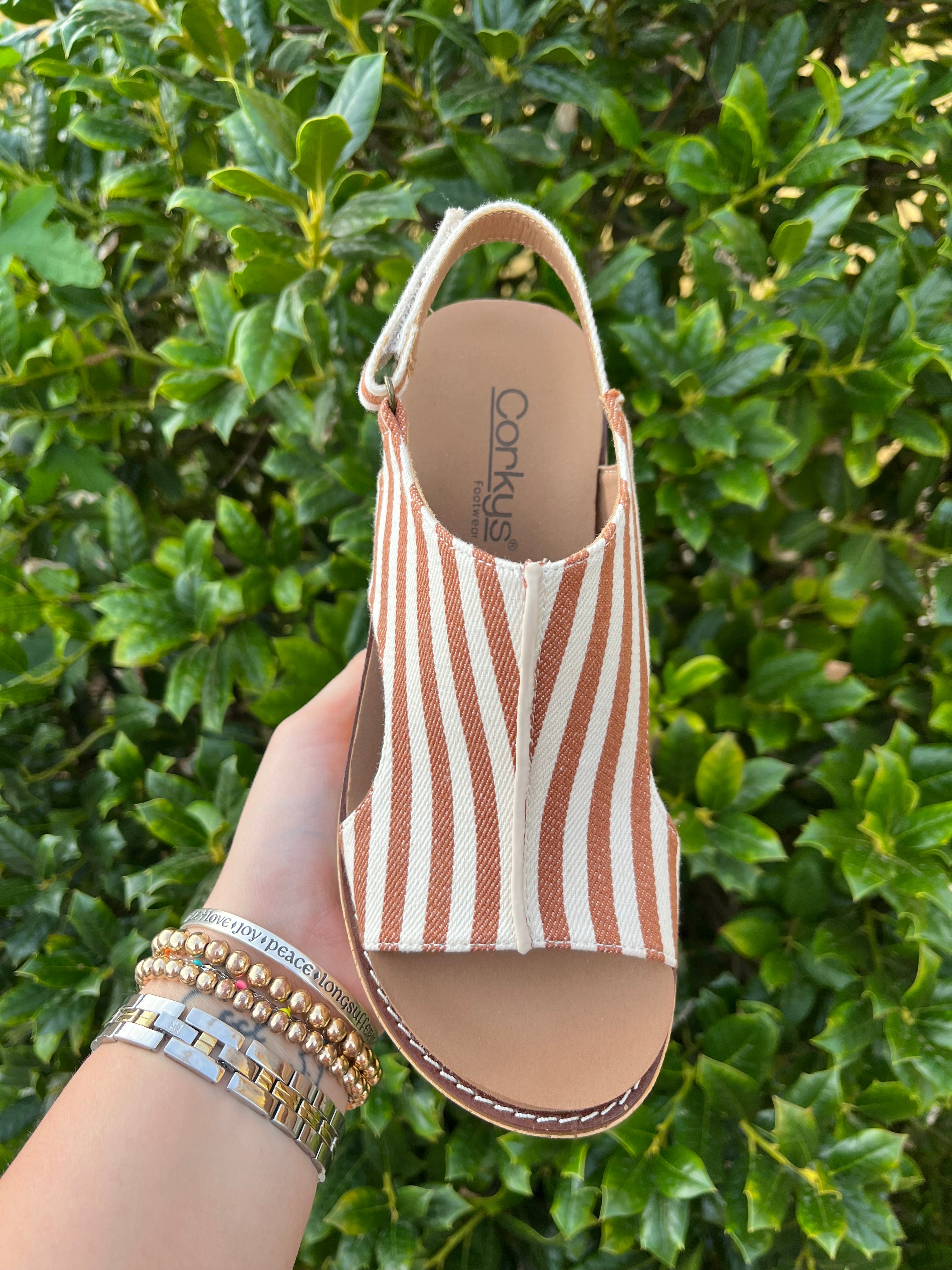 Carley Wedge - Neutral Stripe