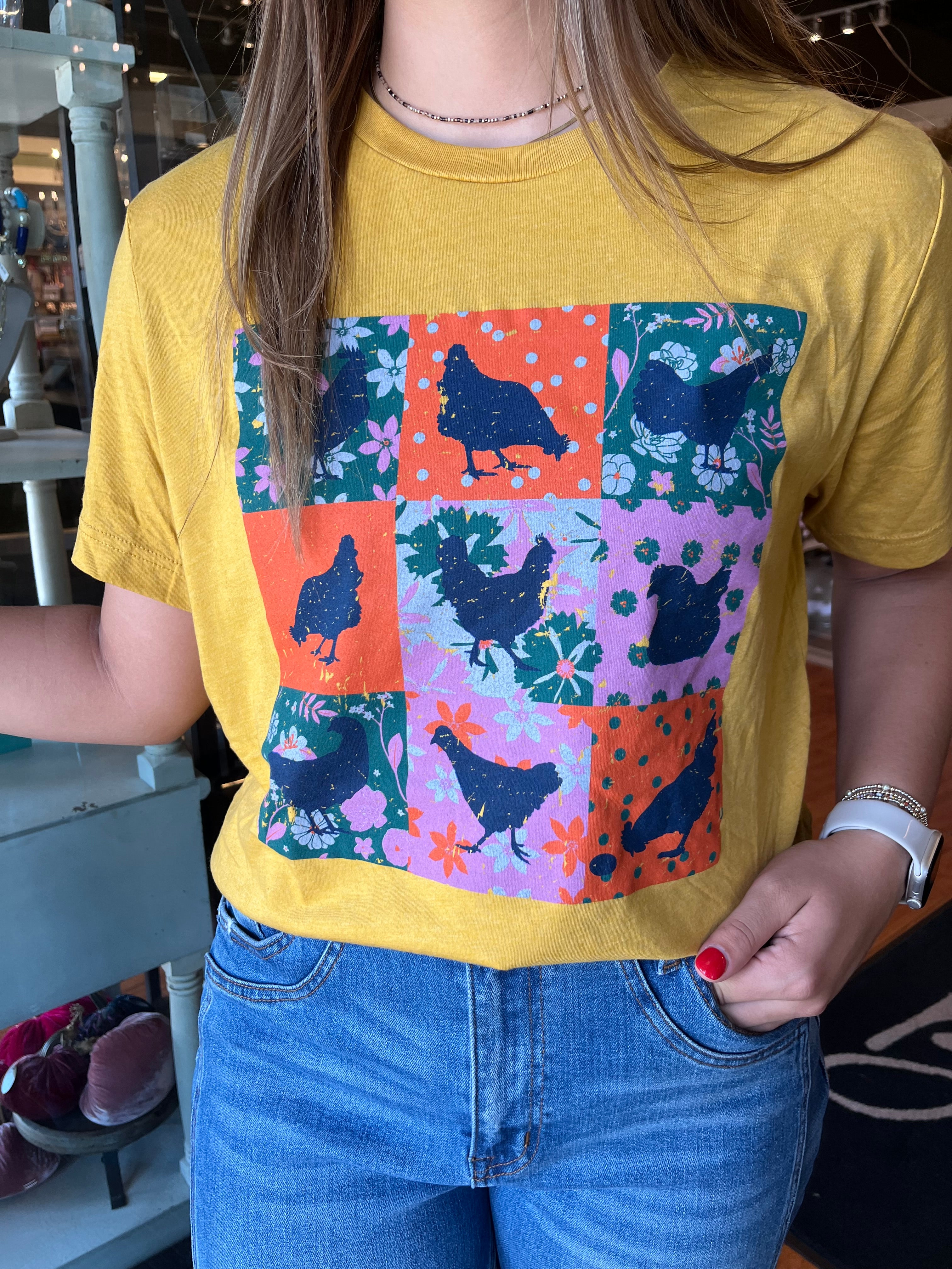 Checkered Chicken Tee