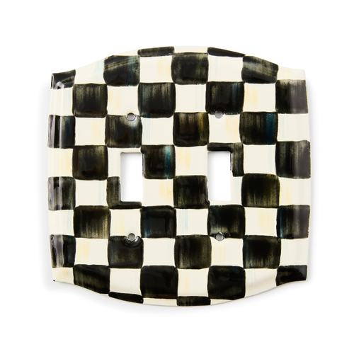 courtly check double toggle switch plate